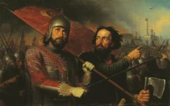 Дмитрий Пожарский (слева на картине М.И. Скотти, 1850, Нижегородский государственный художественный музей, )